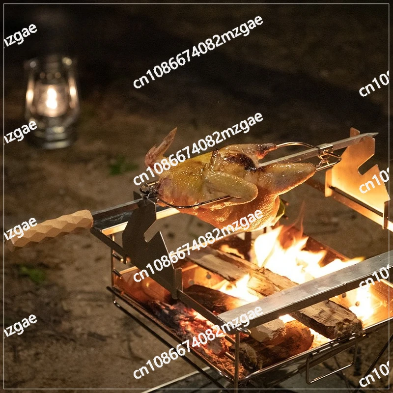 Two Gears Adjustable Height Beech Grill Large Chunk Meat Grilled Lamb Leg BBQ BBQ