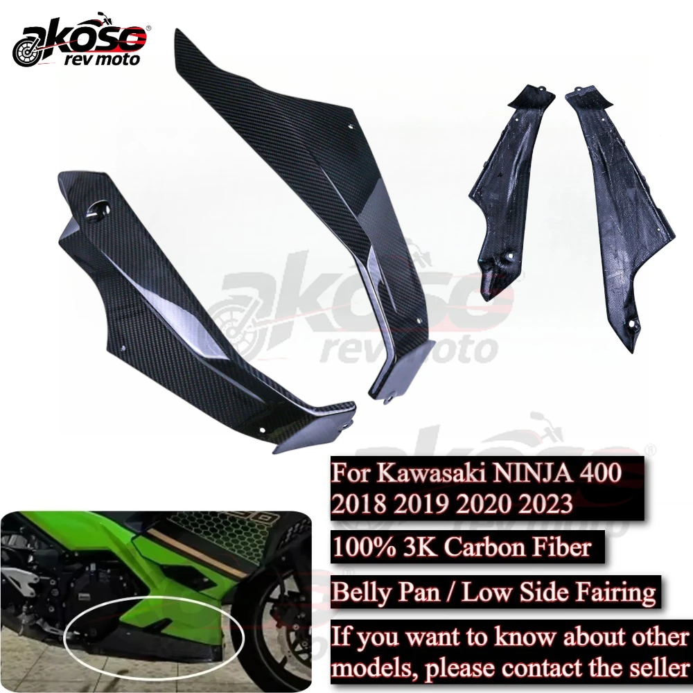 

Lower Side Fairings Panle Belly Pan Pure Carbon Fiber Parts For Kawasaki Ninja400 EX400 Z400 Motorcycle Modified Accessories