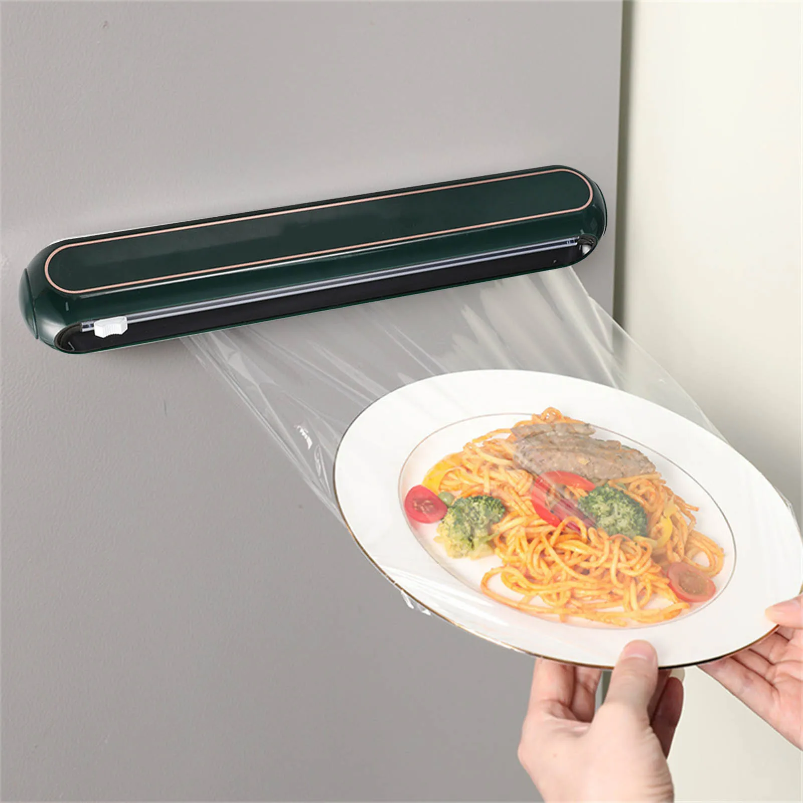 Cling Film Cutter Aluminum Foil And Cling Film Dispenser With Slide Cutter Reusable Foil And Cling Film Organizer With Slide