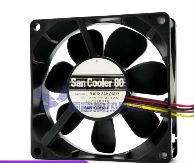 

Ltsf For Sanyo Denki 9A0824EZ4D3 DC 24V 0.12A 80x80x25mm 4-Wire Server Cooling Fan8cm