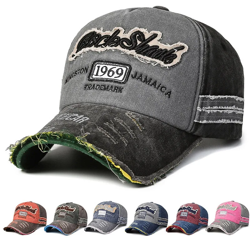 

New Vintage Men s Embroidered Letter Baseball Cap Frayed Edge Dad Hat Sports Outdoor Women s Sun Hat