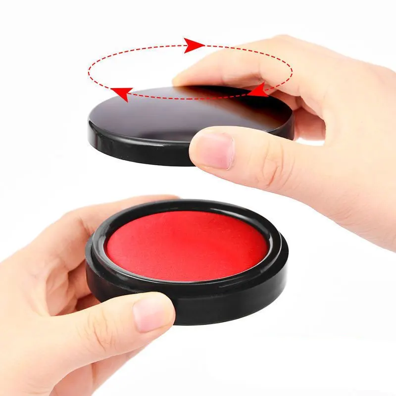 وسادة حبر حمراء لختم صندوق وسادة حبر إسفنجية صغيرة محمولة سريعة الجفاف مناسبة لنسخ بصمات الأصابع واللوازم المكتبية #5