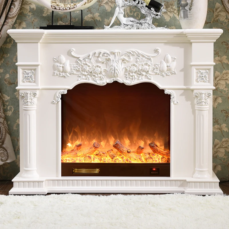 

European Classical Fireplace Simulation Flame Villa Bar Living Room Decoration Christmas Atmosphere