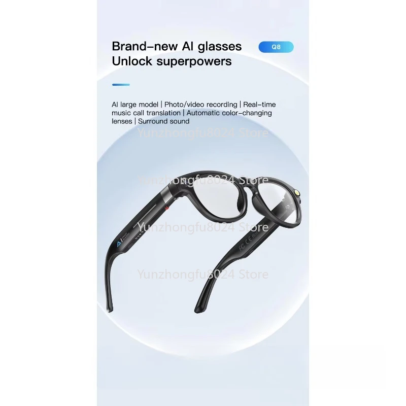 نظارات Q8 الذكية مع كاميرا AI نظارات الذكاء الاصطناعي يمكن ارتداؤها