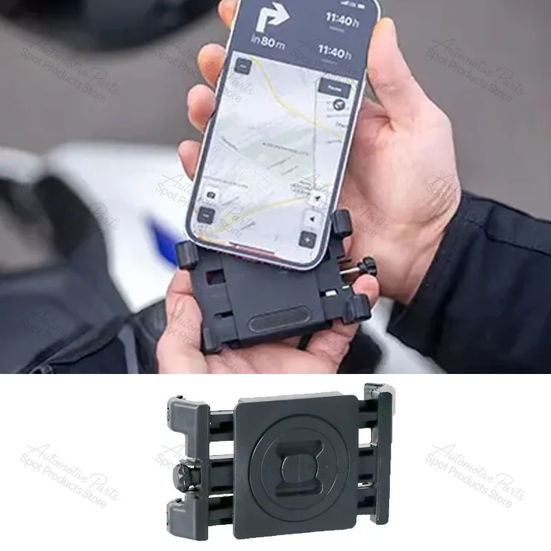 Motorcycle Back Clamp Phone Holder Navigation Mount, Anti Vibration Fixing Clip for ADV Street Bike Moto Tour