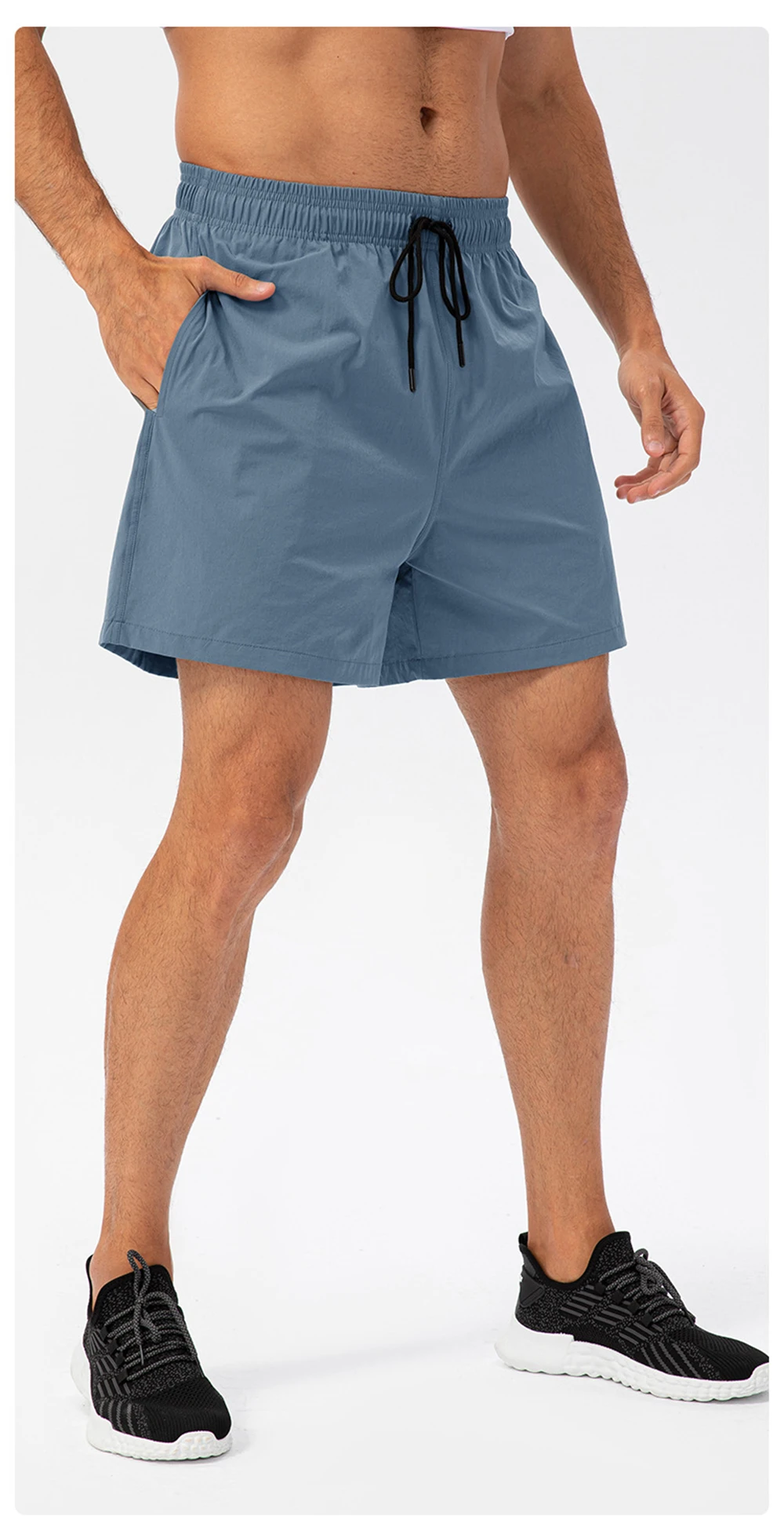 Shorts casuais masculinos, shorts leves de golfe, corrida, ciclismo, com 3 bolsos, secagem rápida, respirável, trabalho, forro de malha