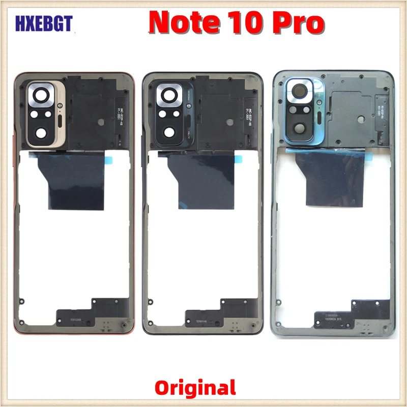 

Middle Frame For Xiaomi Redmi Note 10 Pro With Camera Glass Lens Front Housing Middle Bezel Chassis Shell Parts