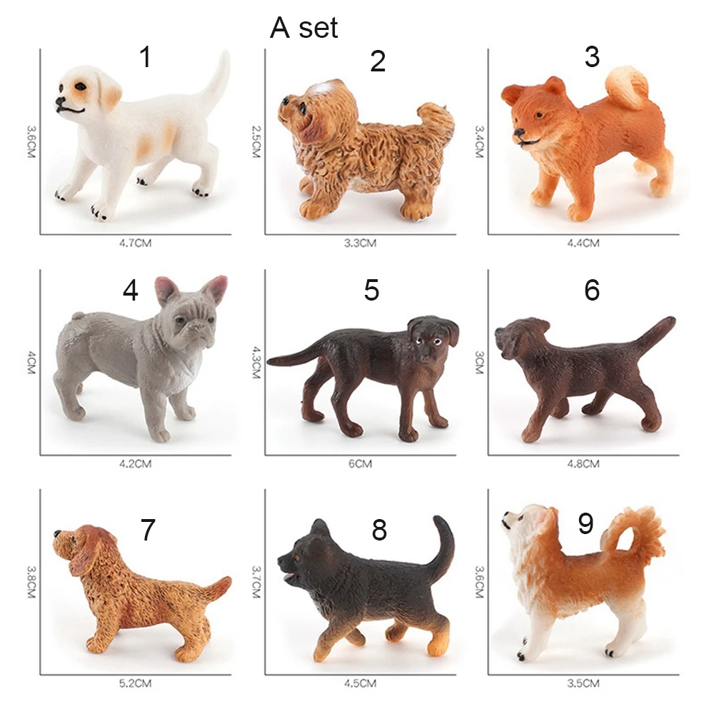 Mini Dog Puppy Figures Miniature Simulation Mini Dog Models Figurine Desktop Ornament Bonsai Dollhouse Decor Educational Toys