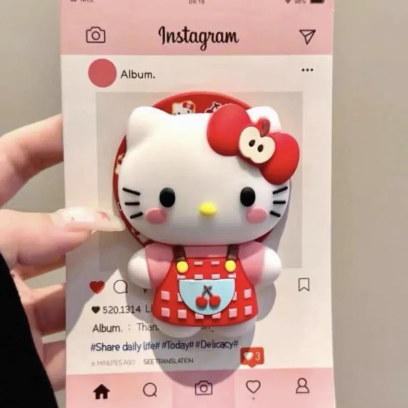 Kawaii hello kitty suporte magnético bonito dos desenhos animados brinquedo telescópico airbag suporte preguiçoso acessórios de mesa presente do estudante atacado