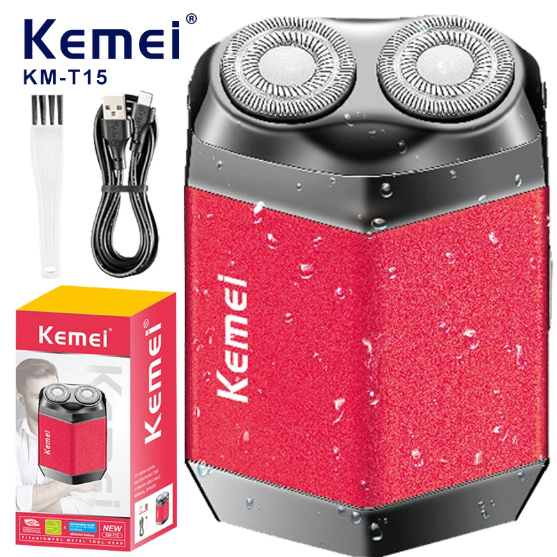 Kemei Electric Razor for Men Mini-Shave Portable Electric Shaver Pocket Size Portable Shaver Wet/Dry Men Razor USB Rechargeable