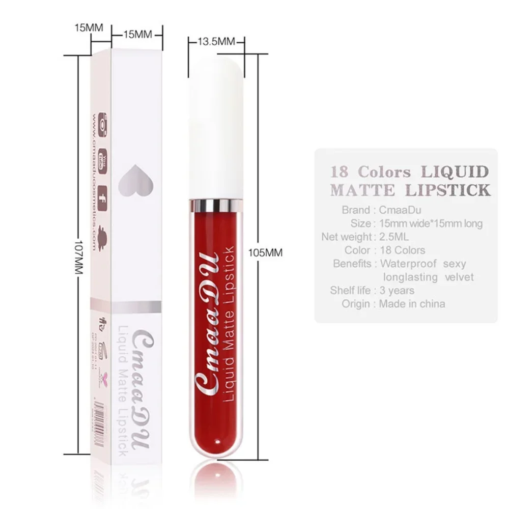 Women's Sexy Velvet Matte Lip Gloss Long-Lasting Waterproof Nonstick Red Liquid Lipstick for Beautiful Makeup image 6