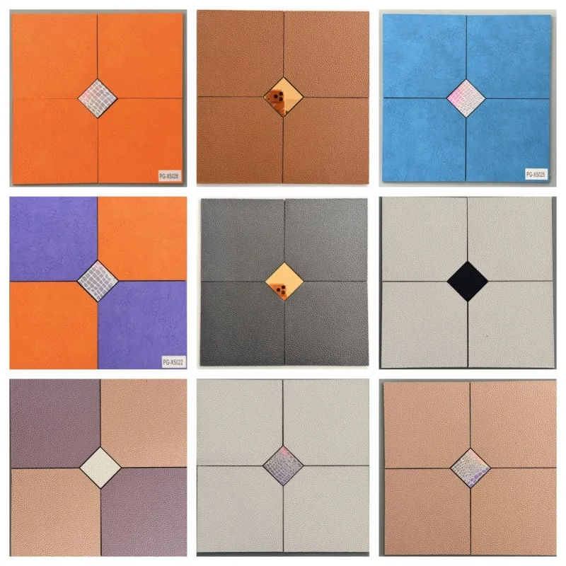 Modern Minimalist Style Glass Leather Mosaic Tile Self-adhesive Wall Stickers TV  Leather Mosaic Background Wall Bar Decoration