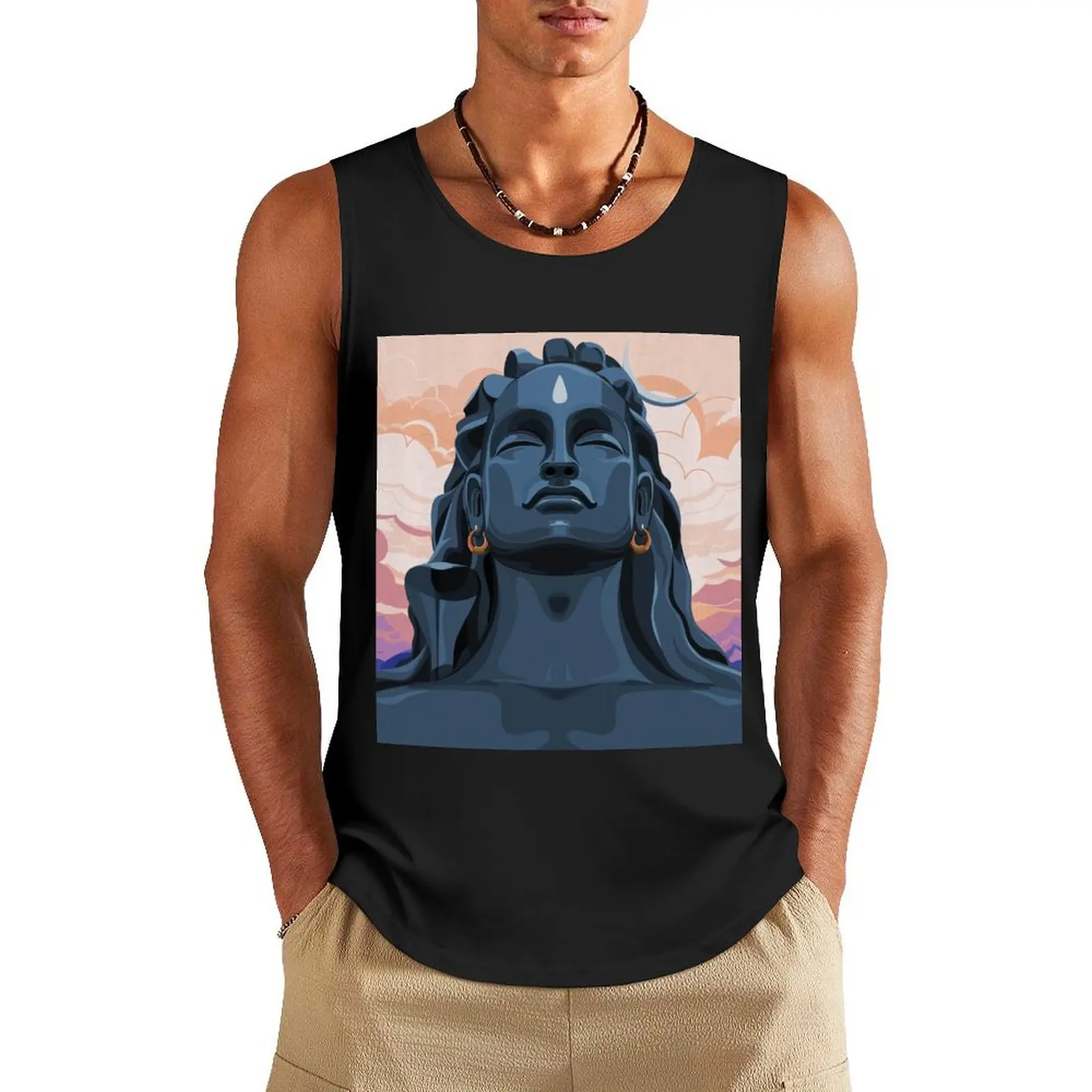 Adiyogi Shiva - The Source of Yoga Meditation Tank Top T-shirt men bodybuilding vest men