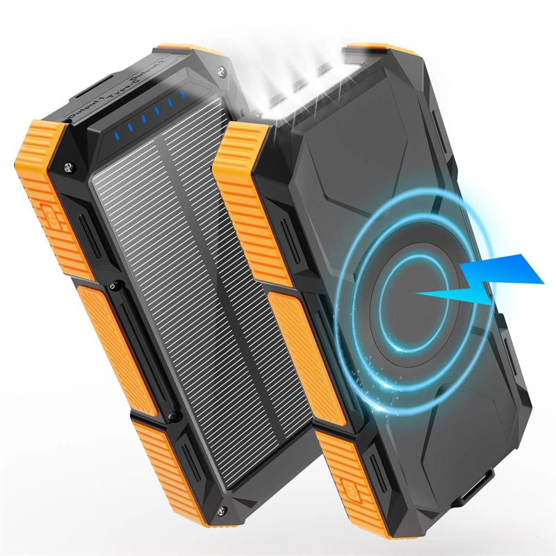 

20000mAh Solar Wireless Power Bank PD20W Fast Charging Magsafe Powerbank Built in Cable for iPhone 16 Samsung External Battery