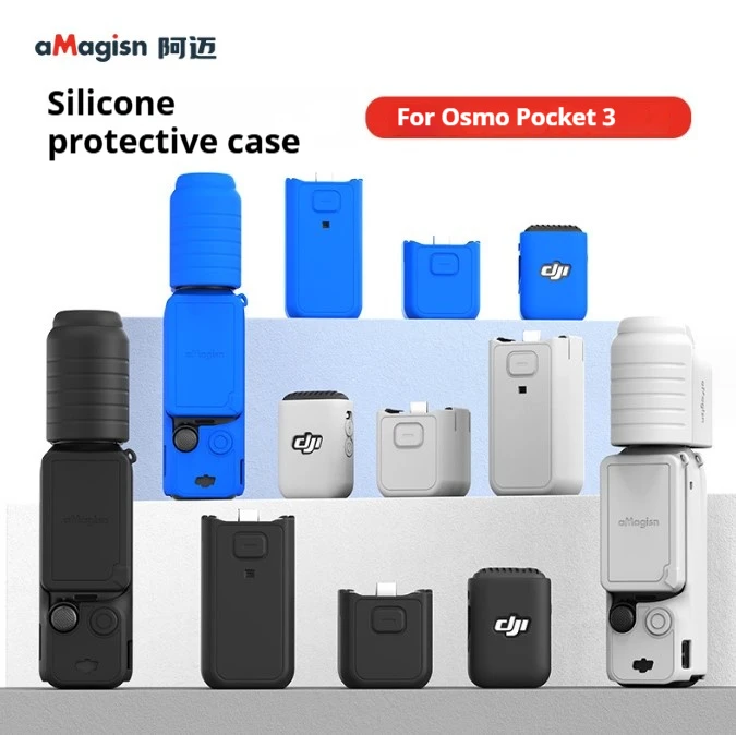 

Silicone Cover Set for DJI Osmo Pocket 3 With Anti-lost Rope Lens Screen Protective Case Full Protection Anti-Scratch