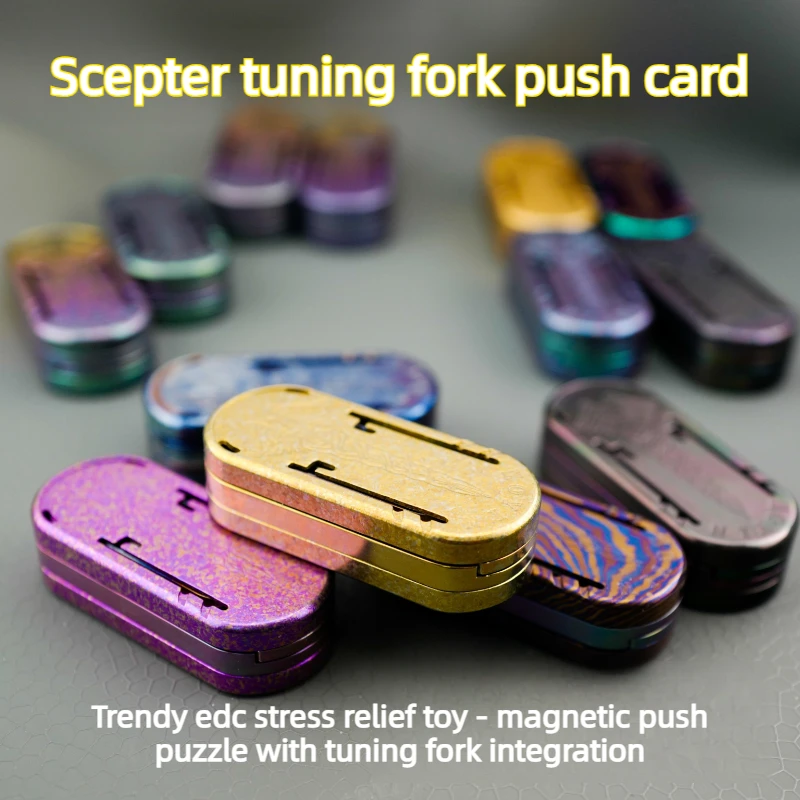 

ZDEDC Scepter Dual Tuning Fork Magnetic Mechanical Metal Magnetic Push Fingertip Decompression Toy