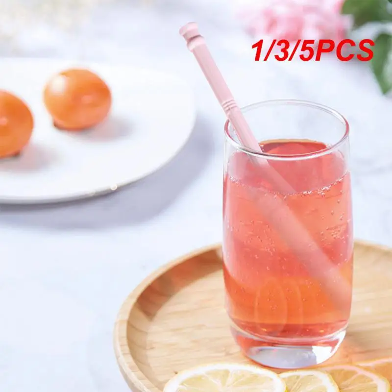 1/3/5PCS Childrens Supplementary Straw Long Flexible Drinkware Silicone Colorful Kitchen Accessories Water Cup Straw Food Grade