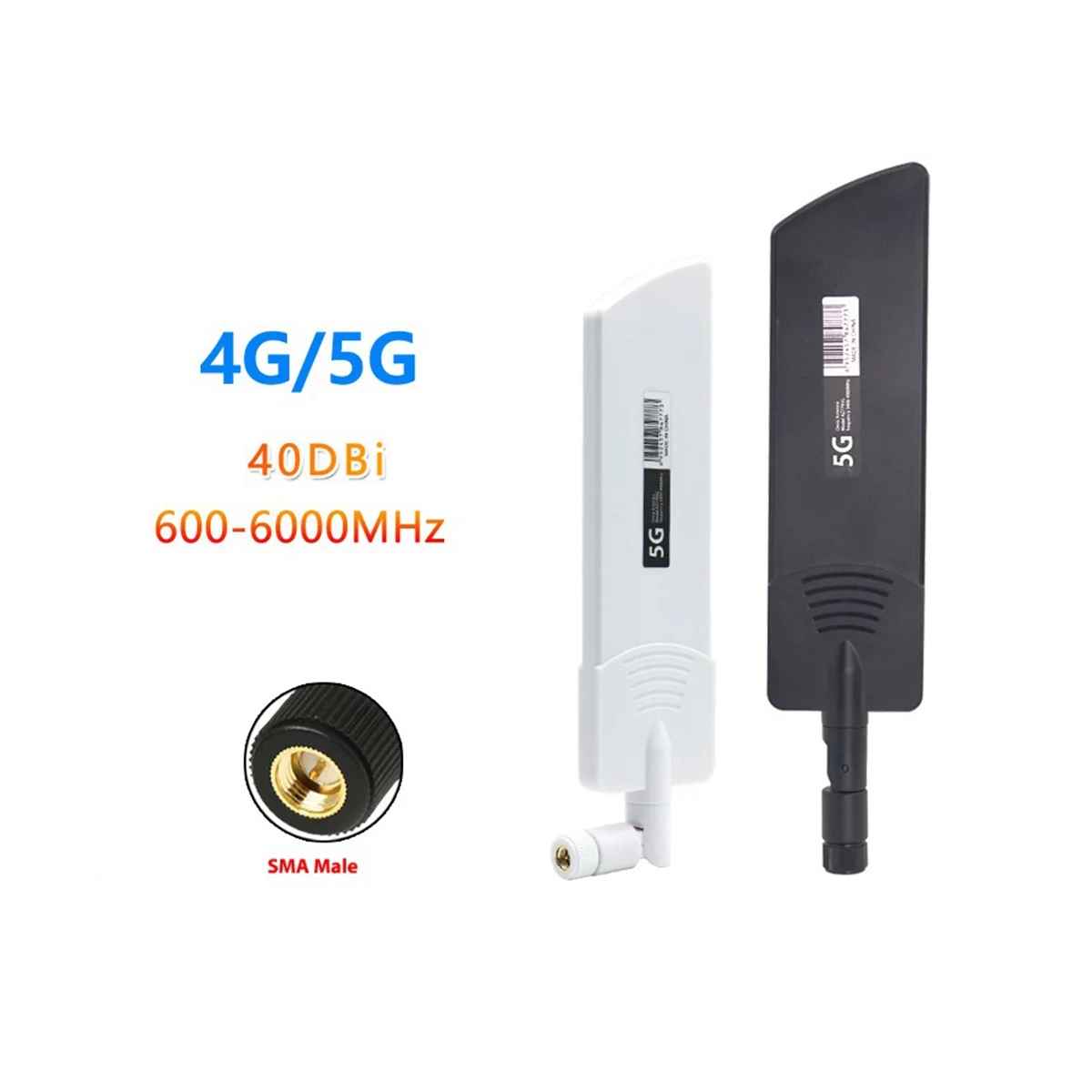 1PCS 5G/3G/4G/GSM Full Band Glue Stick Omni Wireless Smart Meter Router Module Gain 40DBi Antenna, White SMA Male