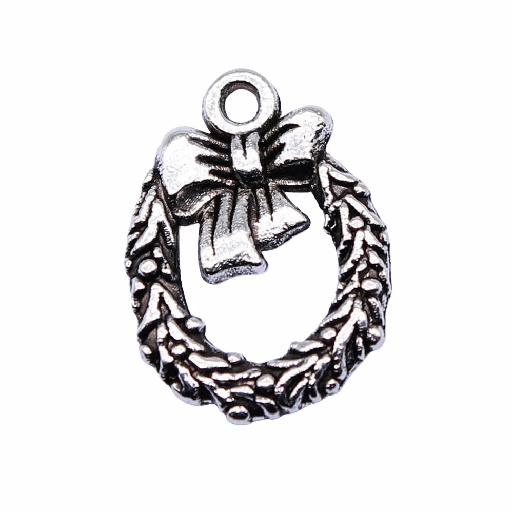 Women Accessories Bow Wreath Charms Jewelry Making 16x12mm 20pcs