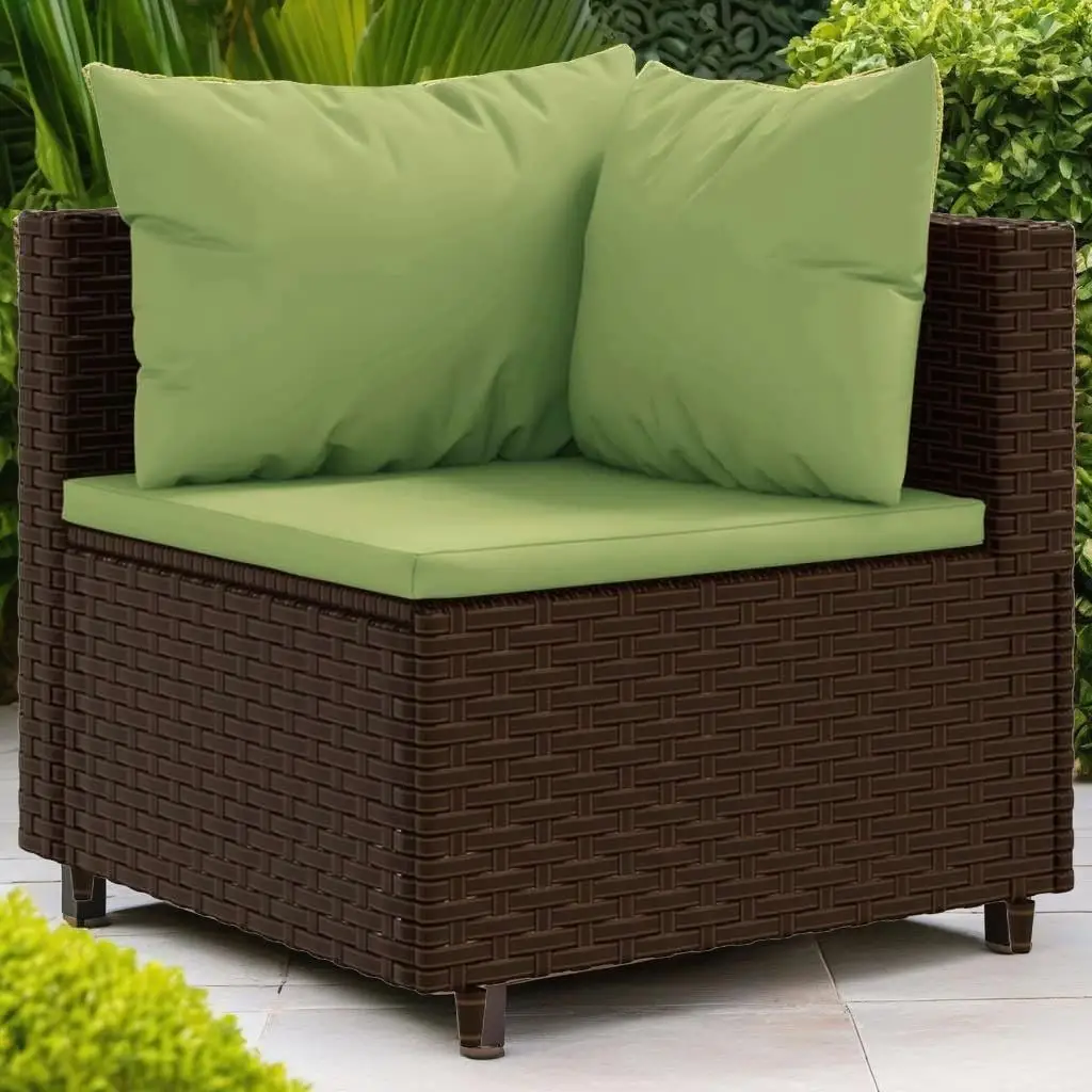 

6-Piece Brown Poly Rattan Patio Lounge Set with Cushions – Stylish Outdoor Furniture