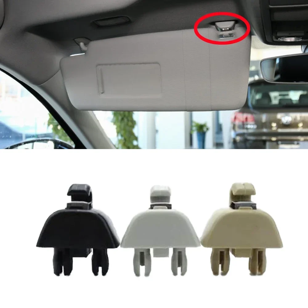 x1/x2 New Black Gray Beige Sun Visor Support Retainer Clip For VW Passat B7 Polo 5 6R GTI Up Skoda Rapid Audi A6 C6 6R0857561