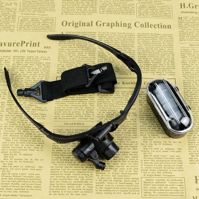 

10X/15X/20X/25X Magnifier Glasses with Adjustable LED Lights for Watch Repair Jewelry Inspection Tool Hands Free