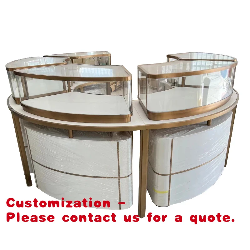 

custom.Luxury Circular Stainless Steel and Glass Jewelry Watch Display Cabinet Store and Shopping Mall Use