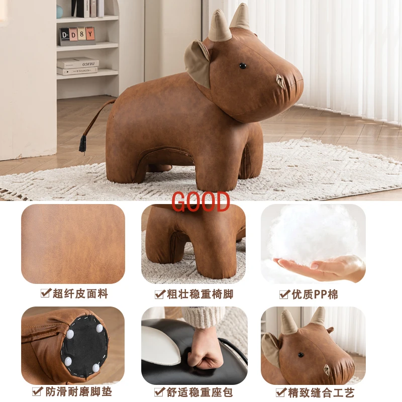 Calf-shaped animal sitting stool, shoe changing stool, living room creative stool