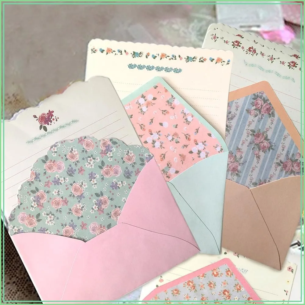 32 Cute Kawaii Lovely Letter Paper with 16 Envelopes - 7.1x5.2 inch