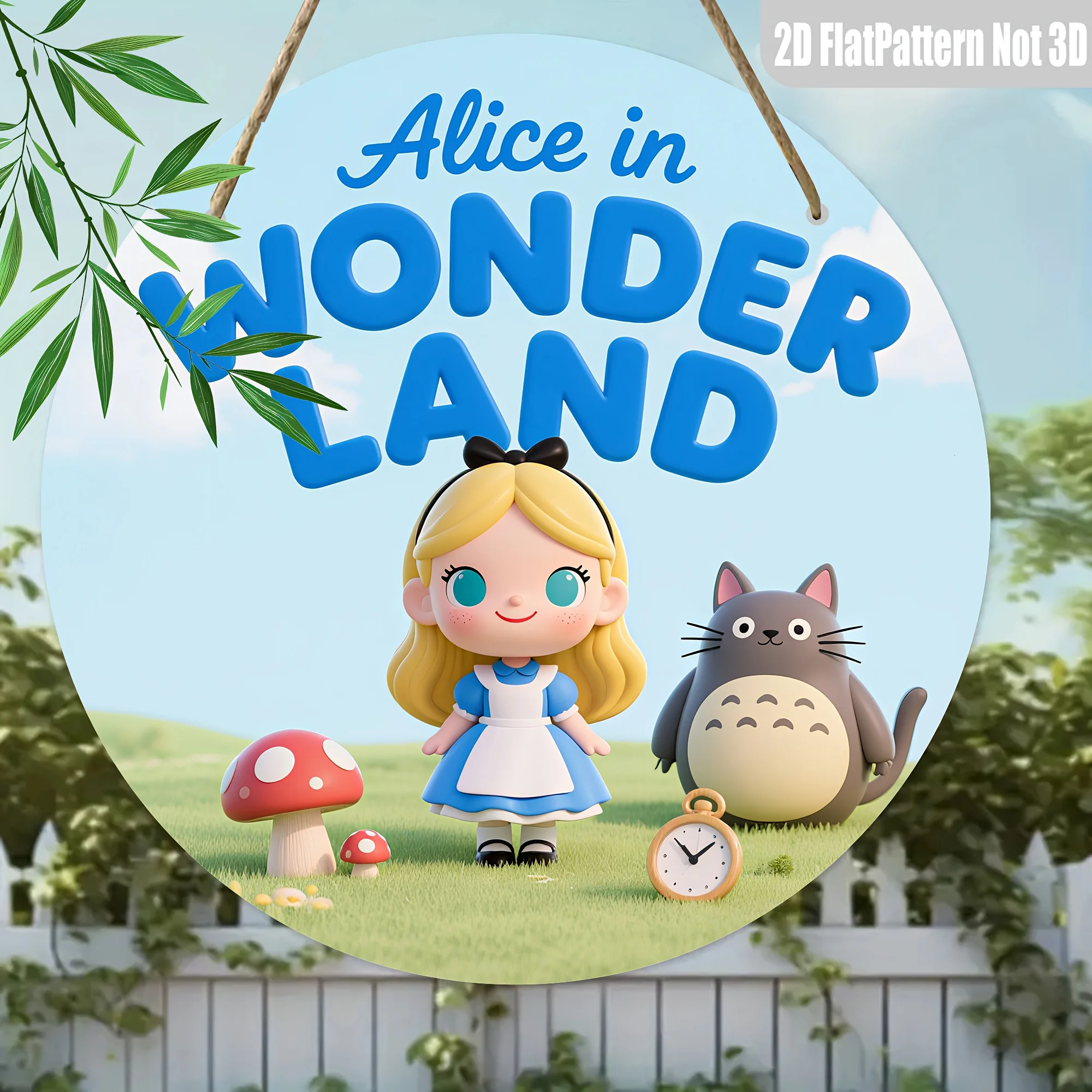 Plano 2D, 1 pieza de personajes de Alicia en el país de las maravillas y Alicia en el país de las maravillas de Disney (diseño similar a la ratón de la Minnie) Alicia vintage en el país de las maravillas