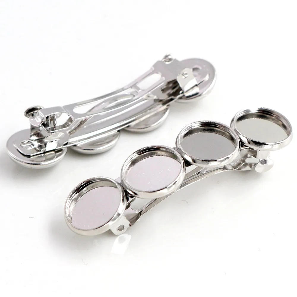 5pcs 12mm with 4 cameo High Quality 6 Colors Plated Copper Material Hairpin Hair Clips Hairpin Base Setting