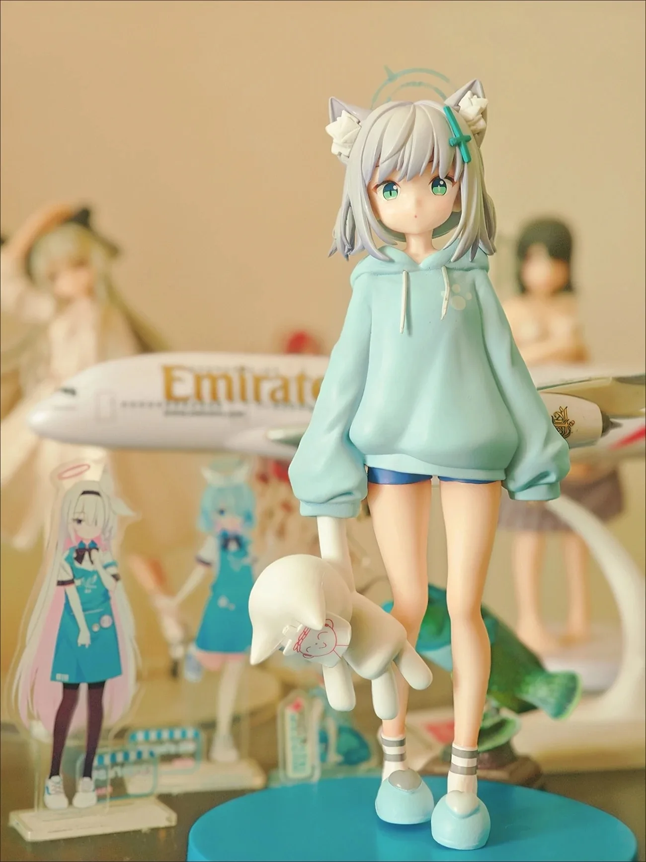 Pijamas Sunaookami Shiroko de archivo azul de 20cm, figuras de Anime, modelos de juego, modelos de estatua, muñecos de juguete coleccionables, adornos, regalos