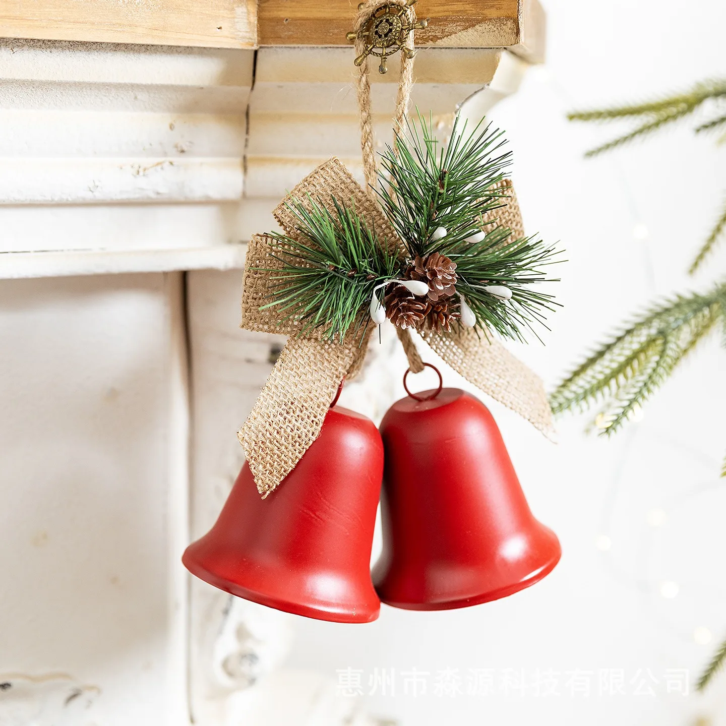 

Metal Horn Christmas Ornament Decoration For Home Christmas Bell Pendant Hanging Bells Party DIY Xmas Accessories Holiday Gifts