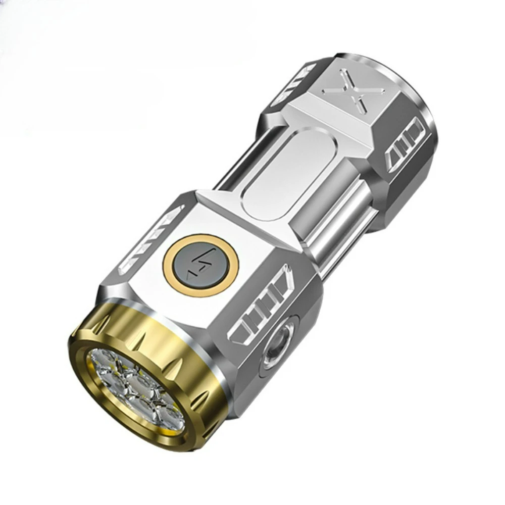 Super Bright Rechargeable Flashlight 8-Eye Monster Portable Torch for Home Outdoor and Long-Distance Lighting Durable & Compact