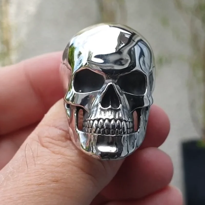 Hip-Hop Men's Biker Rings Ghost Head Skull Rings for Men Gothic Punk  Rock Biker Jewelry Accessories Wholesale