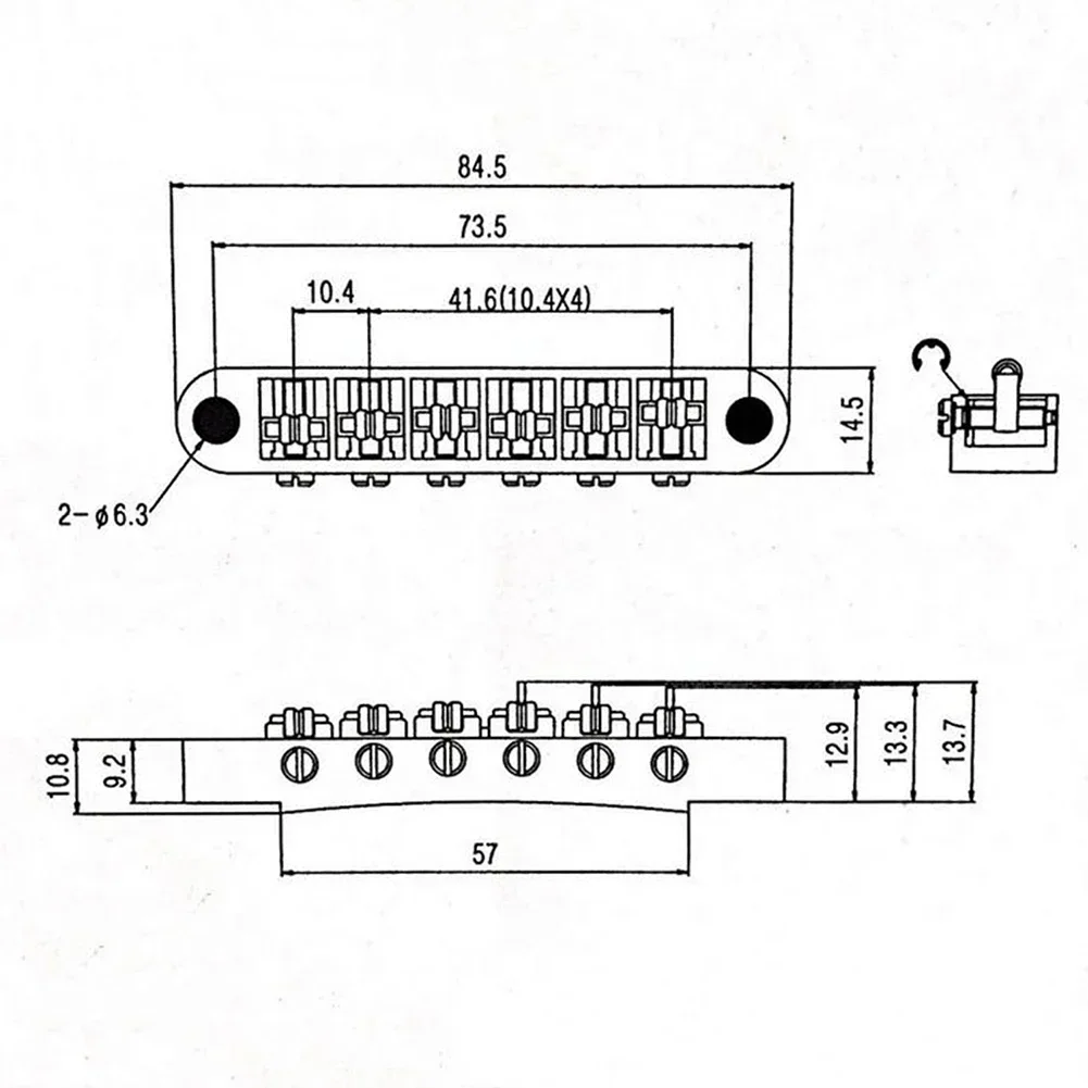 Rolo ajustável sela tune-o-matic guitarra ponte para epi lp guitarras elétricas de cobre rolo sela peças de instrumento musical