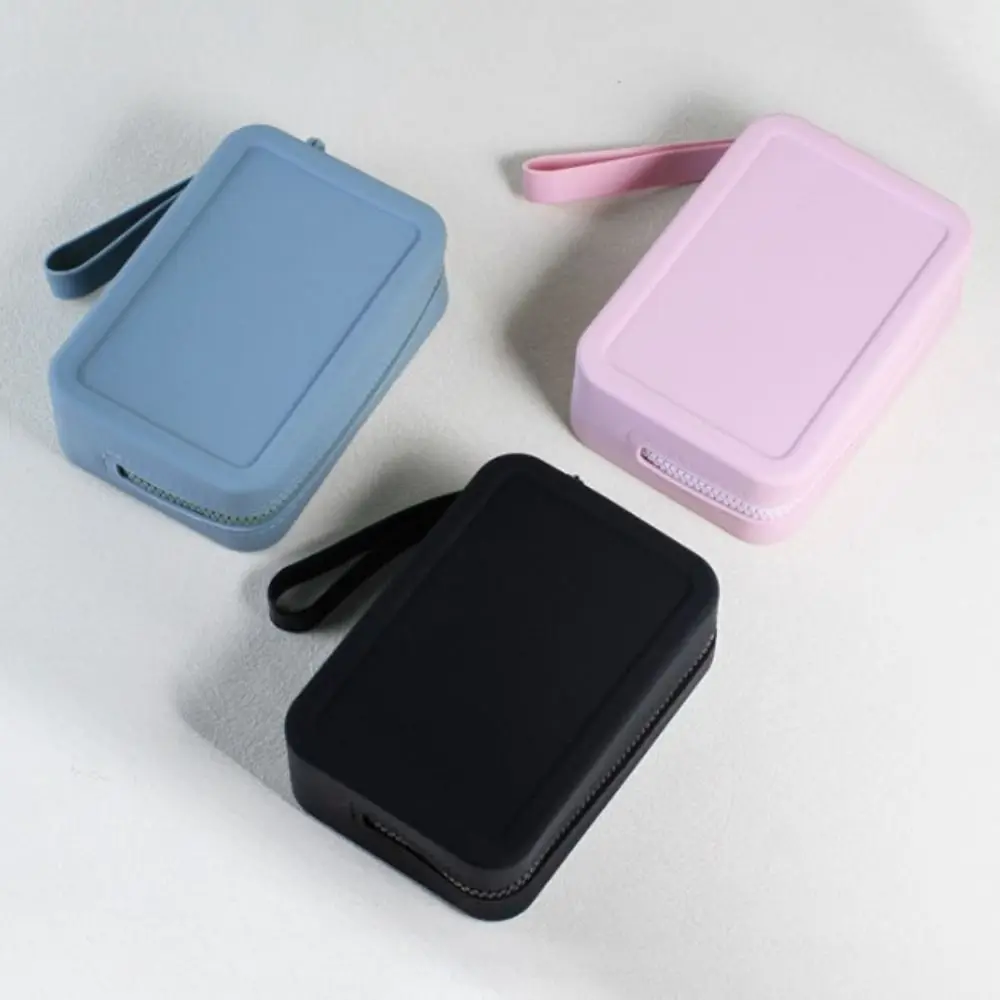 New Zipper Coin Purse Waterproof Portable Storage Bag Rectangular High-capacity Makeup Bag Data Line