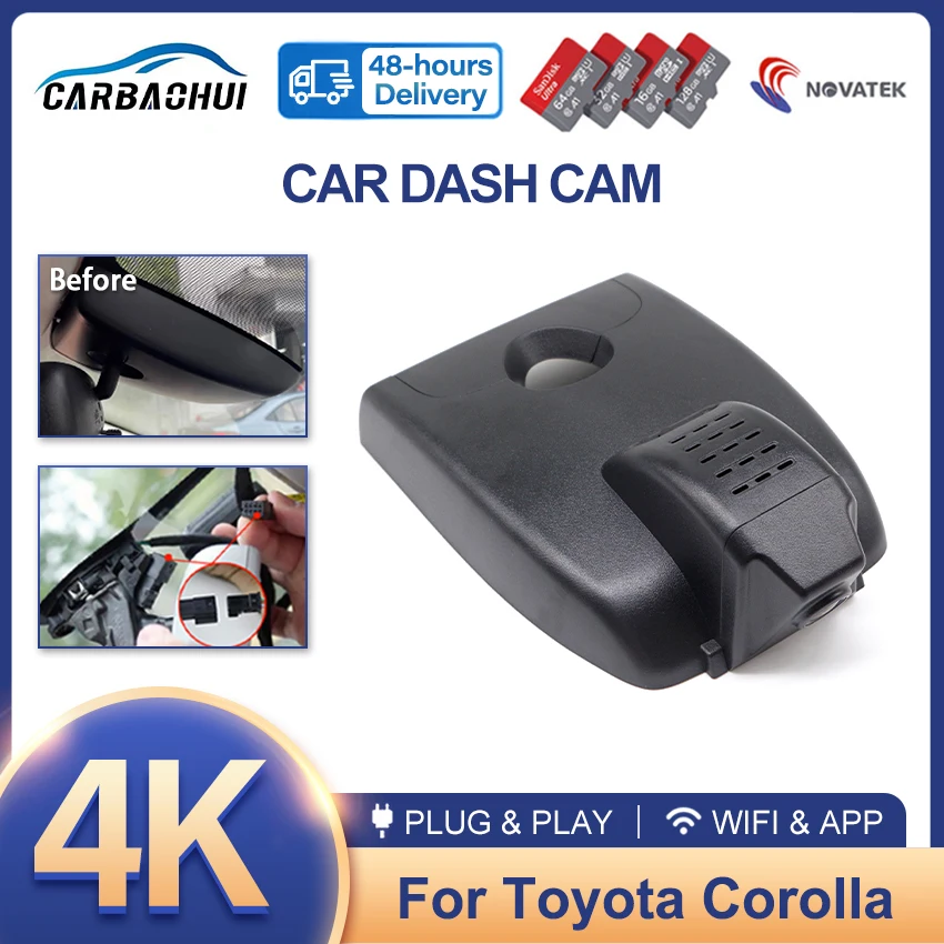 

For Toyota Corolla Altis E210 12th Gen 4K HD Dash Cam for Car Camera Recorder Dashcam WIFI Car Dvr Recording Devices Accessories