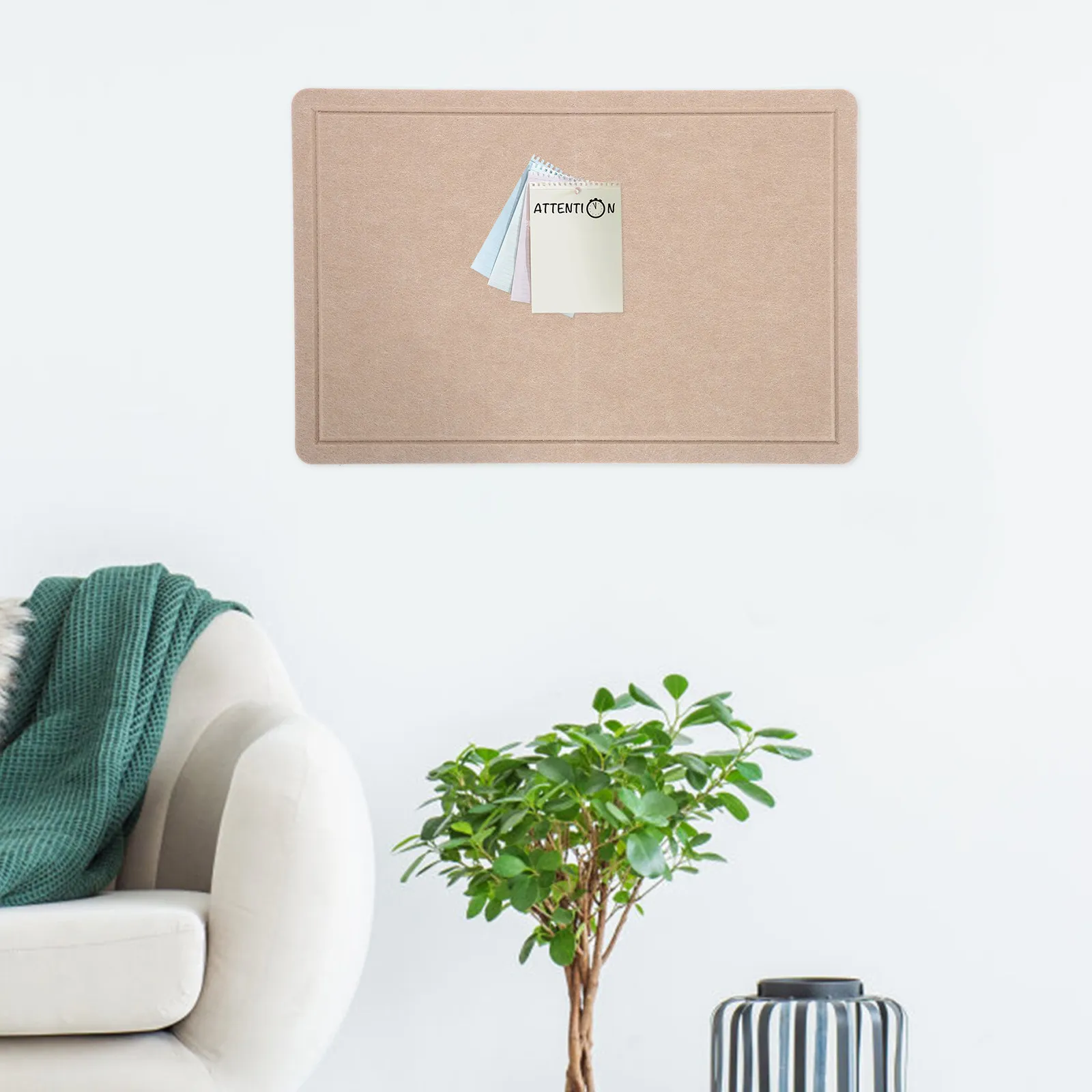 1Set Felt Bulletin Board Stylish Easy Install Memo Pin Board for Walls Household Photo Message Organizer Functional Bulletin