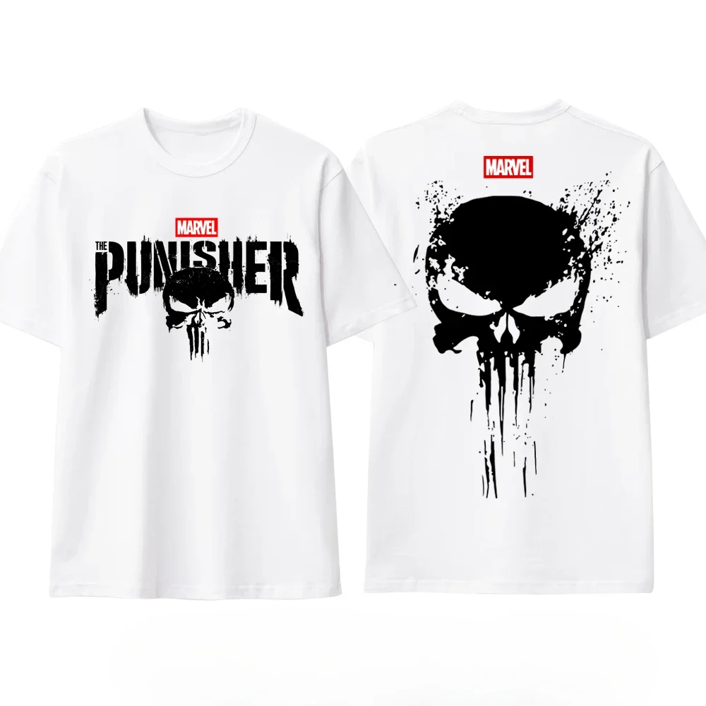 Punisher Skull T-Shirt manica corta estate Vintage sport T Shirt uomo donna cotone allentato girocollo Tee Hip Hop Street top