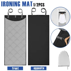 1/2Pcs Travel Ironing Mat Portable Over The Door Press Pad with Steamer Glove Heat-resistant Clothes Steamer Door Pad for Travel