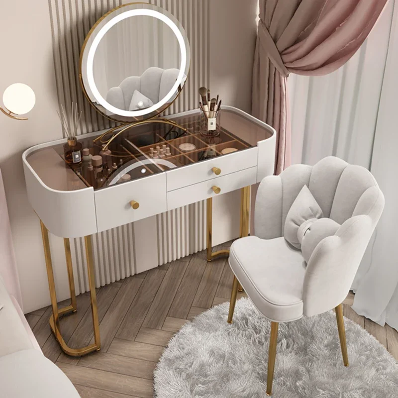 

Mobile Dressing Table Console Drawer Makeup Cosmetic White Desk Cabinet Storage Cabinet Toaletka Z Lustrem Room Furniture