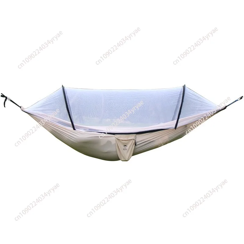 Hammock outdoor double anti-rollover 210T nylon spinning pole anti-mosquito hammock