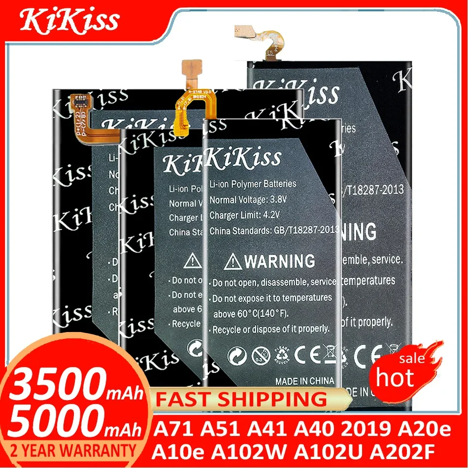 KiKiss Battery For Samsung Galaxy A71 A51 A41 A40 2019 A20e A10e A102W A102U A202F SM-A7160 SM-A515 SM-A515F/DSM A415F SM-A405FM