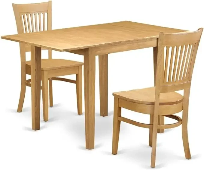 

Modern Set Contains a Rectangle Wooden Table with Dropleaf and Dining Chairs