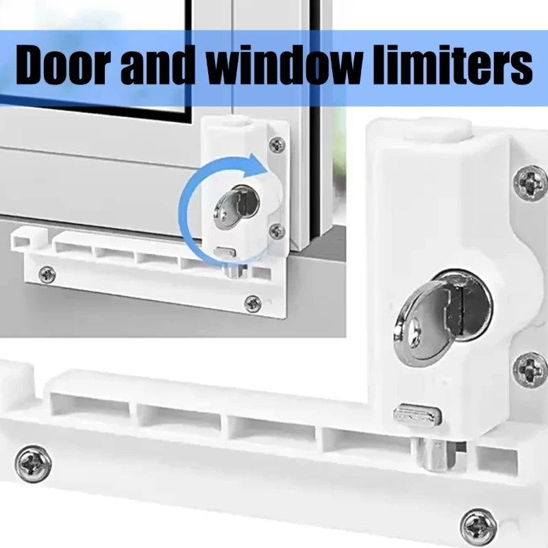1pc Sturdy Ferming Window Restrictors Ajustement des instants sécurité