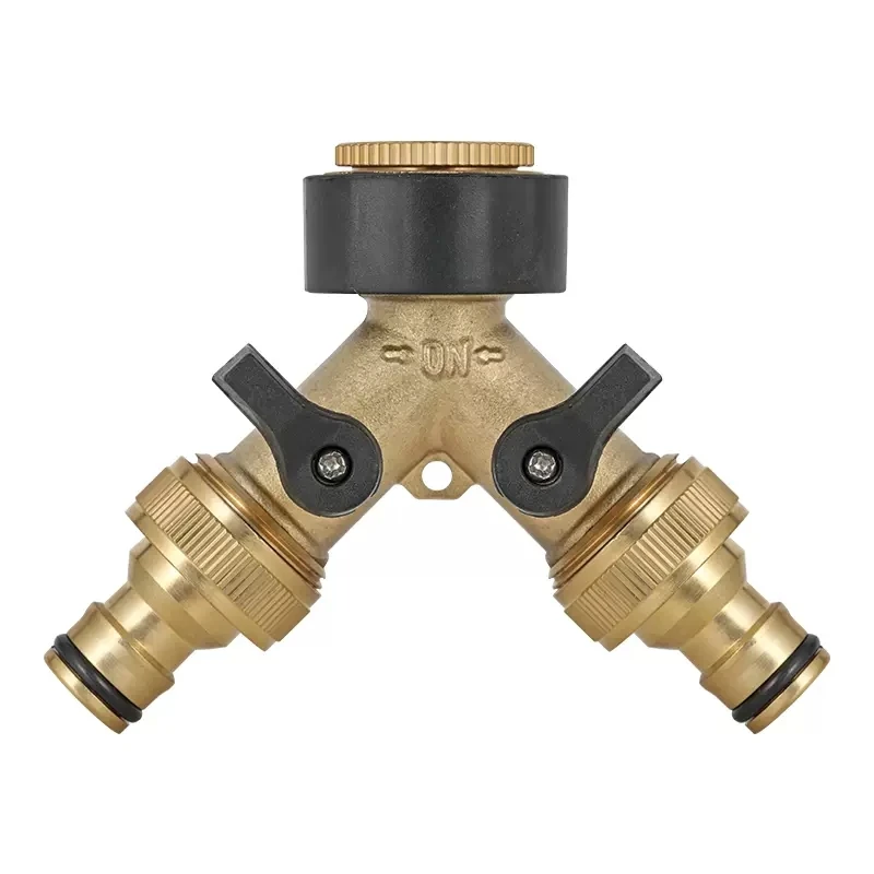 

Brass 2 way Type G 3/4" Outdoor Garden Water Pipe Quick Connector with Swith Drip Irrigation System Y-Type Water Distributor