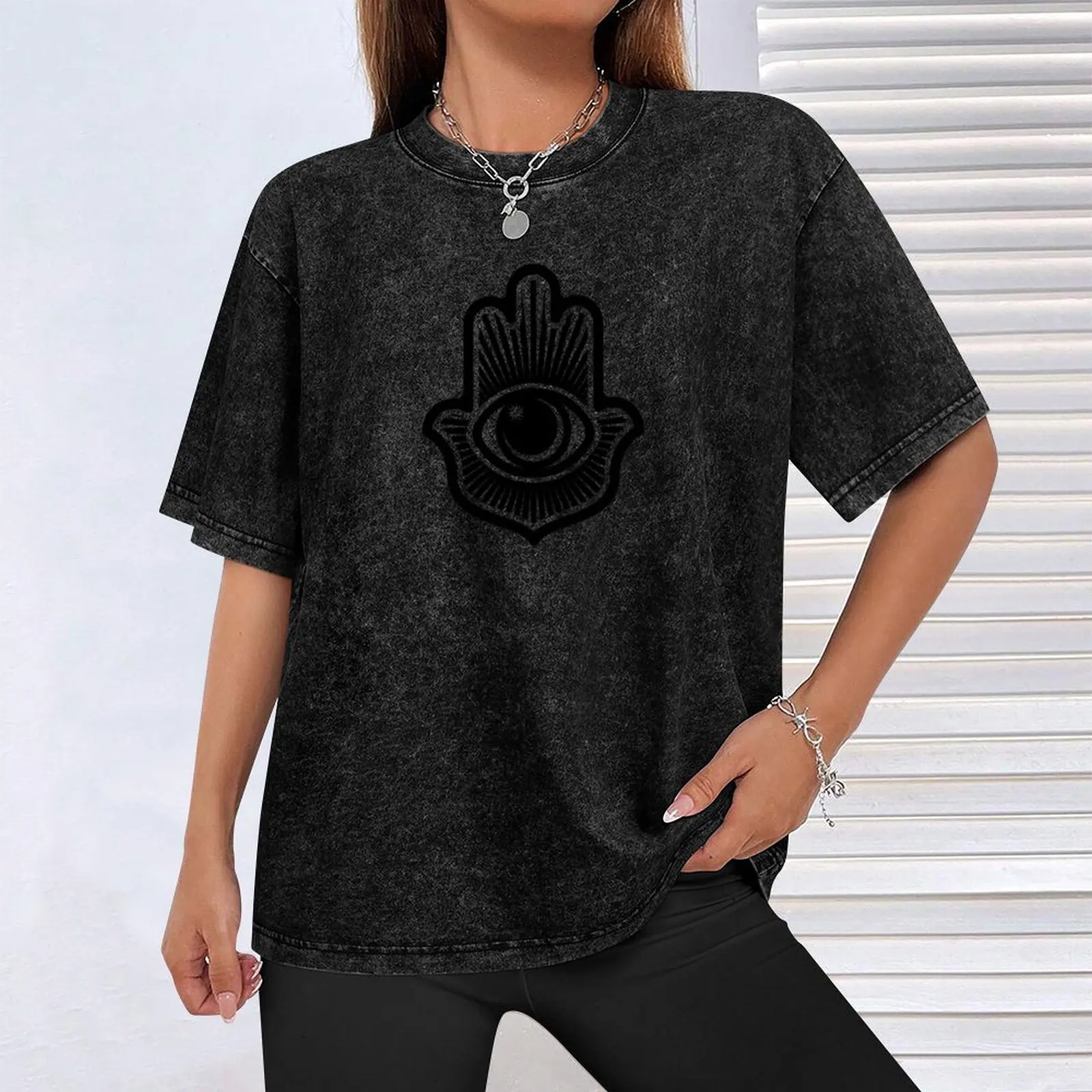 تي شيرت يد همسة (فوقًا) تي شيرت رجالي تي شيرت فاخر أنيمي تي شيرت #4