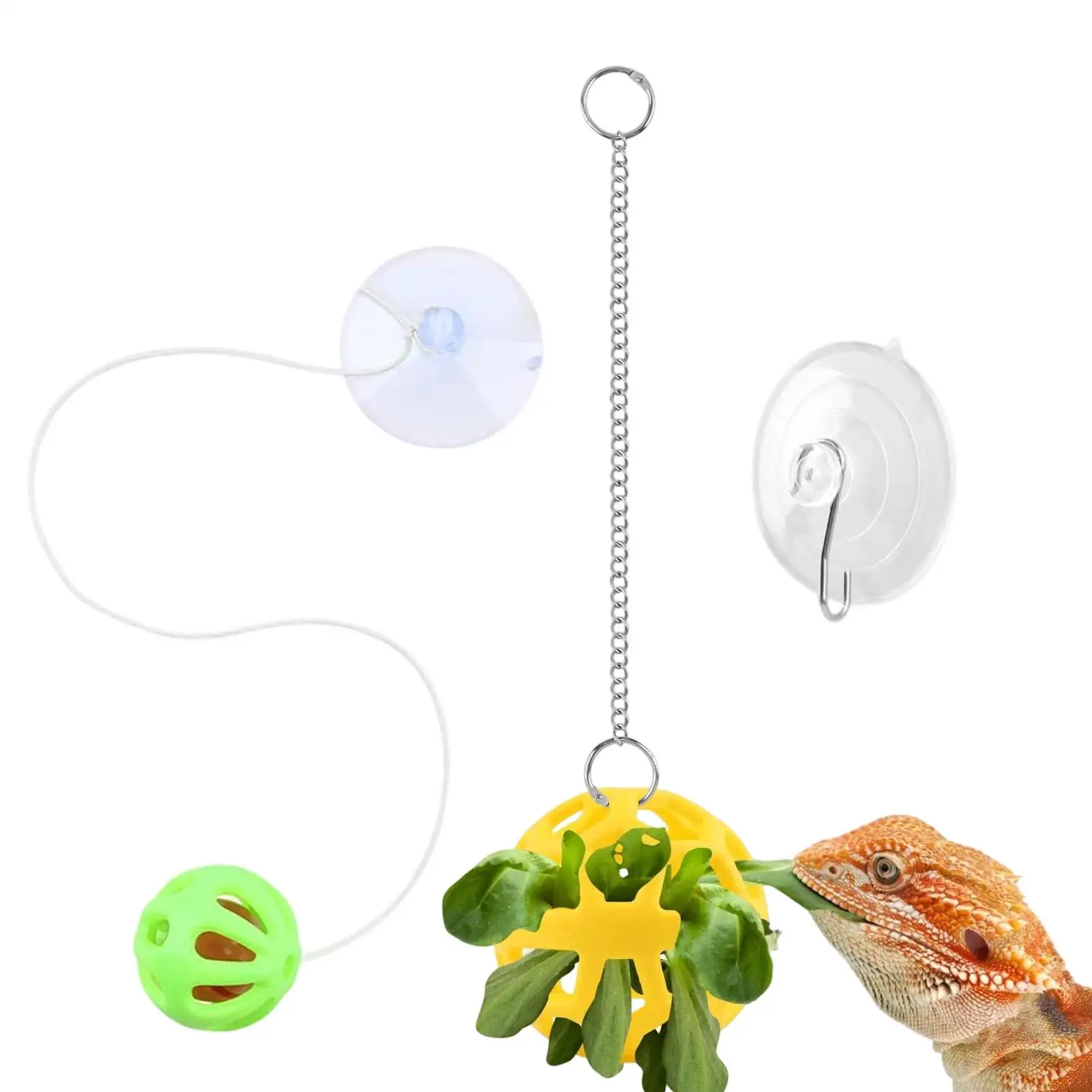 Suction Cup Gecko Bell Ball Bearded Dragon Toys Interactive Lizard Feed Ball for Keepers Pet Parents Animal Lovers Terrarium view 2