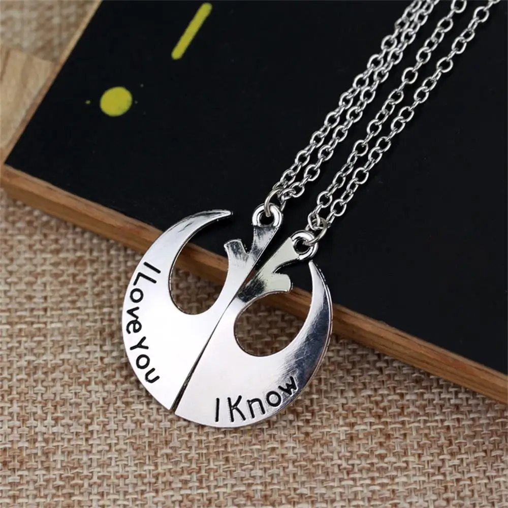 Star Wars Necklace Letter Love New Republic Magnetic Attraction Metal Pendant Neck Chain Collar for Lovers Jewelry Decoration